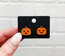Load image into Gallery viewer, Jack O' Lantern Stud Earrings | Halloween Earrings