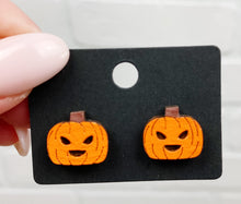 Load image into Gallery viewer, Jack O' Lantern Stud Earrings | Halloween Earrings