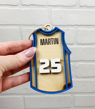 Load image into Gallery viewer, Custom Basketball Jersey | Ornament | Personalized Ornament | Wooden Ornament | Sports Ornament