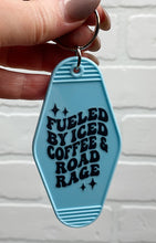 Load image into Gallery viewer, Fueled By Iced Coffee & Road Rage | Motel Keychain