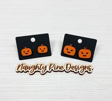 Load image into Gallery viewer, Jack O' Lantern Stud Earrings | Halloween Earrings