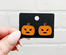 Load image into Gallery viewer, Jack O' Lantern Stud Earrings | Halloween Earrings