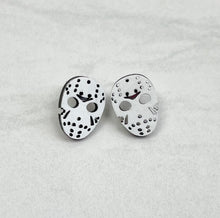 Load image into Gallery viewer, Jason Mask Stud Earrings | Halloween Earrings | Friday The 13th