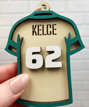 Load image into Gallery viewer, Kelce Eagles Jersey | Ornament | Wooden Ornament | Sports Ornament