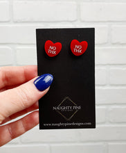 Load image into Gallery viewer, No Thx | No Thanks | Stud Earrings | Valentine's Day | Holiday