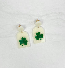 Load image into Gallery viewer, St. Patrick's Shamrocks | Drop Earrings | Trendy Earrings | St. Patrick's Day