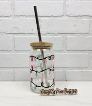 Load image into Gallery viewer, Christmas Lights | Beer Can Glass | Libbey Glass | Iced Coffee | 16oz
