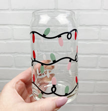 Load image into Gallery viewer, Christmas Lights | Beer Can Glass | Libbey Glass | Iced Coffee | 16oz
