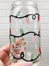 Load image into Gallery viewer, Christmas Lights | Beer Can Glass | Libbey Glass | Iced Coffee | 16oz
