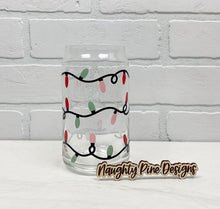Load image into Gallery viewer, Christmas Lights | Beer Can Glass | Libbey Glass | Iced Coffee | 16oz
