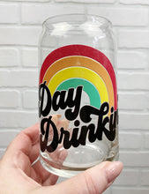 Load image into Gallery viewer, Day Drinkin&#39; | Beer Can Glass | Libbey Glass | Iced Coffee | 16oz
