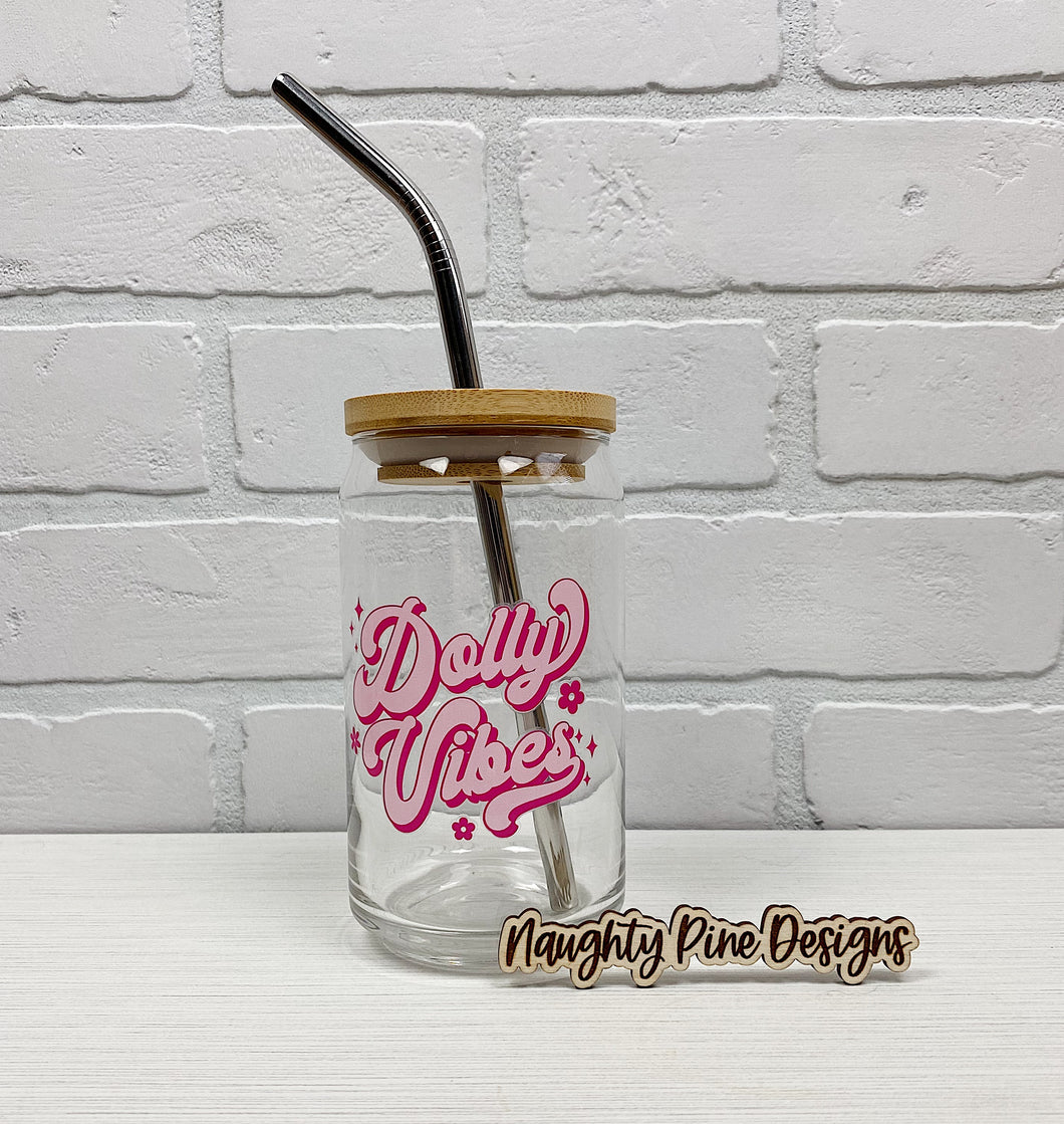 Dolly Vibes | Beer Can Glass | Libbey Glass | Iced Coffee | 16oz