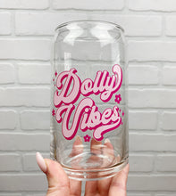 Load image into Gallery viewer, Dolly Vibes | Beer Can Glass | Libbey Glass | Iced Coffee | 16oz
