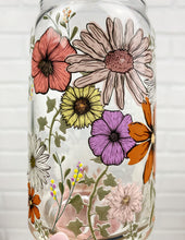 Load image into Gallery viewer, Fall Flowers | Beer Can Glass | Libbey Glass | Iced Coffee | 16oz
