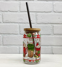 Load image into Gallery viewer, Grinchy Drinks | Beer Can Glass | Libbey Glass | Iced Coffee | 16oz
