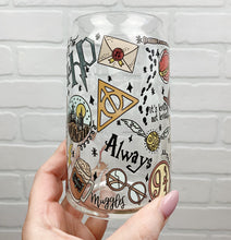 Load image into Gallery viewer, Wizard School | Beer Can Glass | Libbey Glass | Iced Coffee | 16oz
