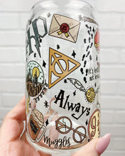 Load image into Gallery viewer, Wizard School | Beer Can Glass | Libbey Glass | Iced Coffee | 16oz
