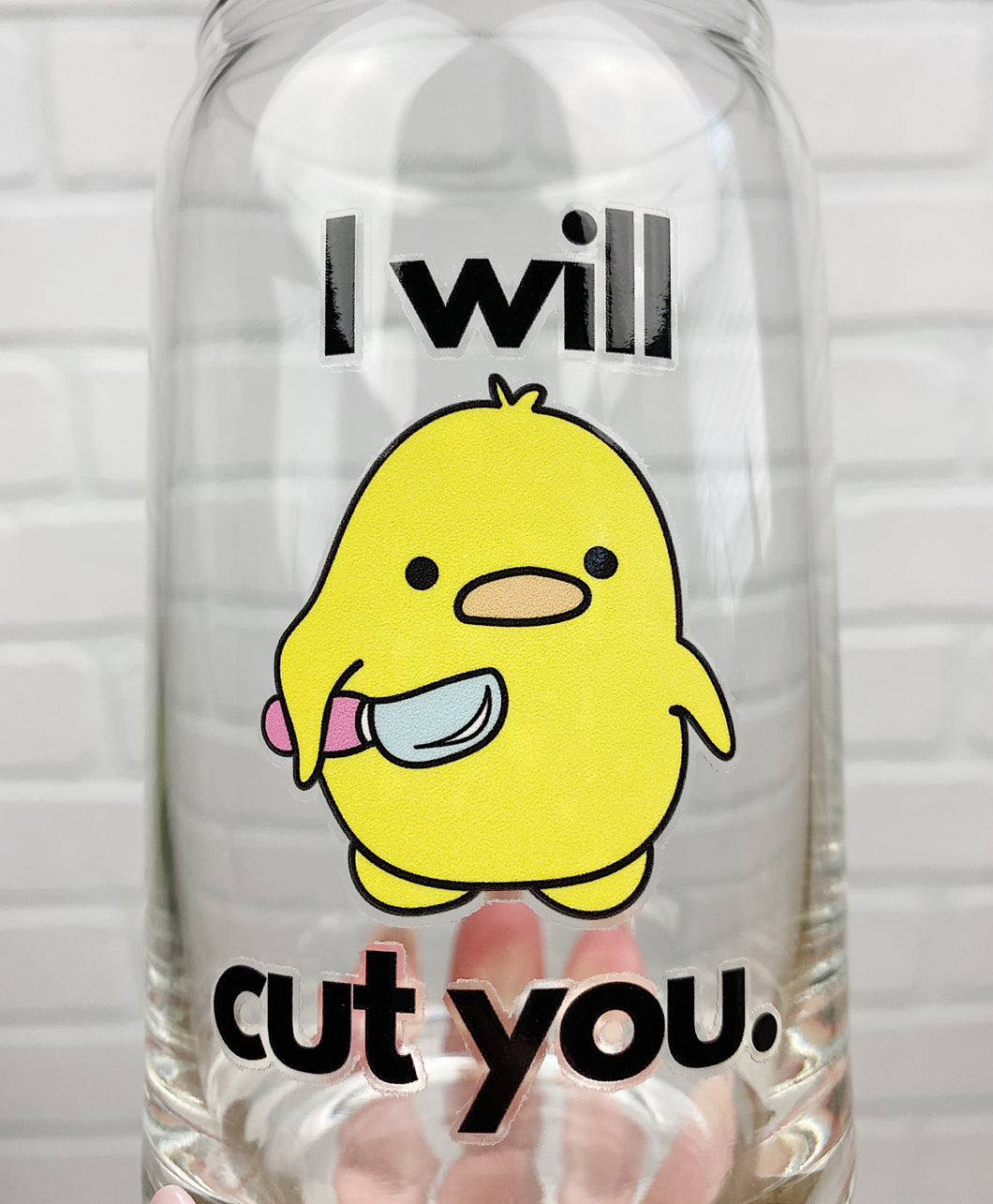 I Will Cut You | Beer Can Glass | Libbey Glass | Iced Coffee | 16oz