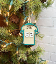 Load image into Gallery viewer, Kelce Eagles Jersey | Ornament | Wooden Ornament | Sports Ornament
