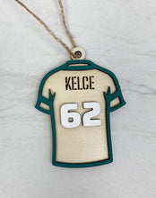 Load image into Gallery viewer, Kelce Eagles Jersey | Ornament | Wooden Ornament | Sports Ornament
