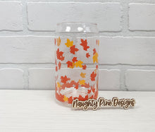 Load image into Gallery viewer, Fall Leaves | Beer Can Glass | Libbey Glass | Iced Coffee | 16oz
