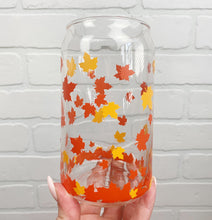 Load image into Gallery viewer, Fall Leaves | Beer Can Glass | Libbey Glass | Iced Coffee | 16oz
