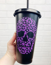 Load image into Gallery viewer, Leopard Print Skully | Cold Cup | 24oz
