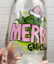 Load image into Gallery viewer, Merry Grinchmas | Beer Can Glass | Libbey Glass | Iced Coffee | 16oz
