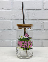 Load image into Gallery viewer, Merry Grinchmas | Beer Can Glass | Libbey Glass | Iced Coffee | 16oz
