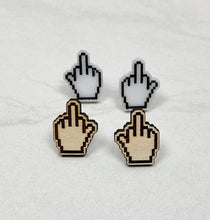 Load image into Gallery viewer, Middle Finger Cursor | Stud Earrings | Dangle Earrings | Gamer | Funny
