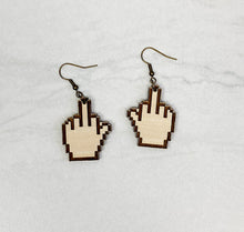 Load image into Gallery viewer, Middle Finger Cursor | Stud Earrings | Dangle Earrings | Gamer | Funny
