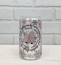 Load image into Gallery viewer, Christmas Candy Canes | Beer Can Glass | Libbey Glass | Iced Coffee | 16oz
