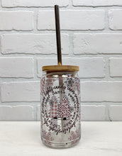 Load image into Gallery viewer, Christmas Candy Canes | Beer Can Glass | Libbey Glass | Iced Coffee | 16oz
