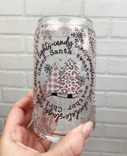 Load image into Gallery viewer, Christmas Candy Canes | Beer Can Glass | Libbey Glass | Iced Coffee | 16oz
