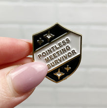 Load image into Gallery viewer, Pointless Meeting Survivor | Enamel Pin
