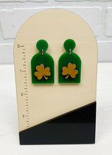 Load image into Gallery viewer, St. Patrick&#39;s Shamrocks | Drop Earrings | Trendy Earrings | St. Patrick&#39;s Day

