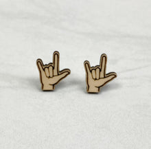 Load image into Gallery viewer, Sign Language | Stud Earrings | I Love You
