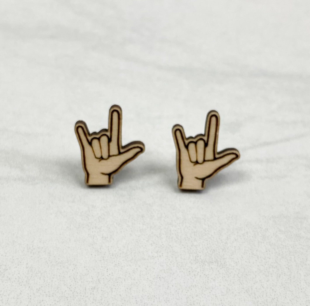 Sign Language | Stud Earrings | I Love You