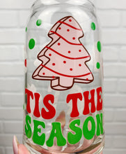 Load image into Gallery viewer, Tis The Season Christmas Cakes | Beer Can Glass | Libbey Glass | Iced Coffee | 16oz
