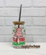Load image into Gallery viewer, Tis The Season Christmas Cakes | Beer Can Glass | Libbey Glass | Iced Coffee | 16oz
