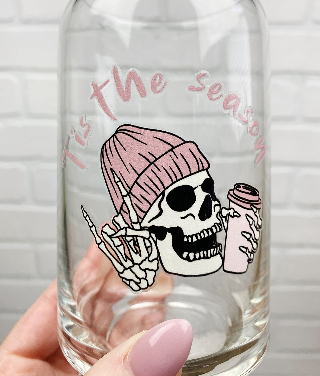 Tis the Season | Beer Can Glass | Libbey Glass | Iced Coffee | Iced Coffee | 16oz