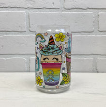 Load image into Gallery viewer, Unicorn Drinks | Beer Can Glass | Libbey Glass | Iced Coffee | 16oz
