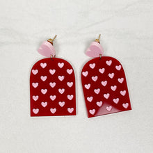 Load image into Gallery viewer, Valentine Hearts | Drop Earrings | Trendy Earrings | Valentine&#39;s Day
