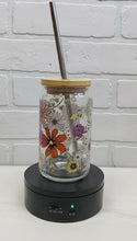 Load and play video in Gallery viewer, Fall Flowers | Beer Can Glass | Libbey Glass | Iced Coffee | 16oz
