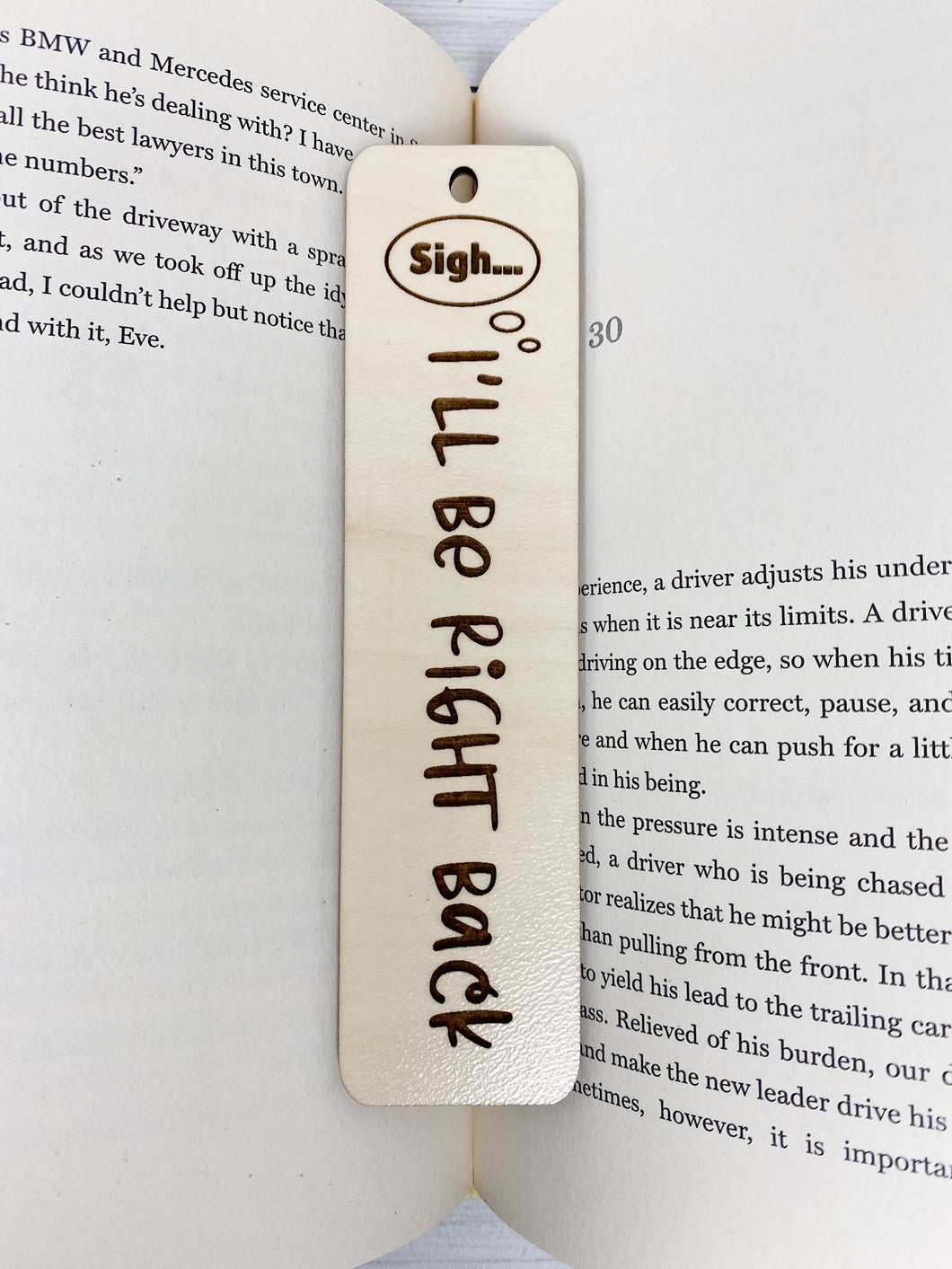 I'll Be Right Back Bookmark | Wood Bookmark | Bookmark