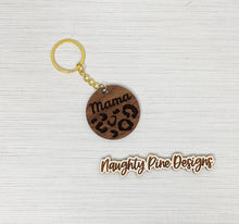 Load image into Gallery viewer, Mama Leopard Print | Keychain | Wooden Keychain | Mother&#39;s Day Gift
