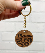 Load image into Gallery viewer, Mama Leopard Print | Keychain | Wooden Keychain | Mother&#39;s Day Gift
