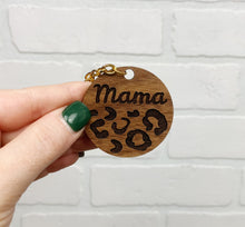 Load image into Gallery viewer, Mama Leopard Print | Keychain | Wooden Keychain | Mother&#39;s Day Gift
