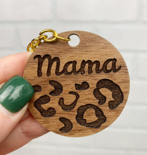 Load image into Gallery viewer, Mama Leopard Print | Keychain | Wooden Keychain | Mother&#39;s Day Gift
